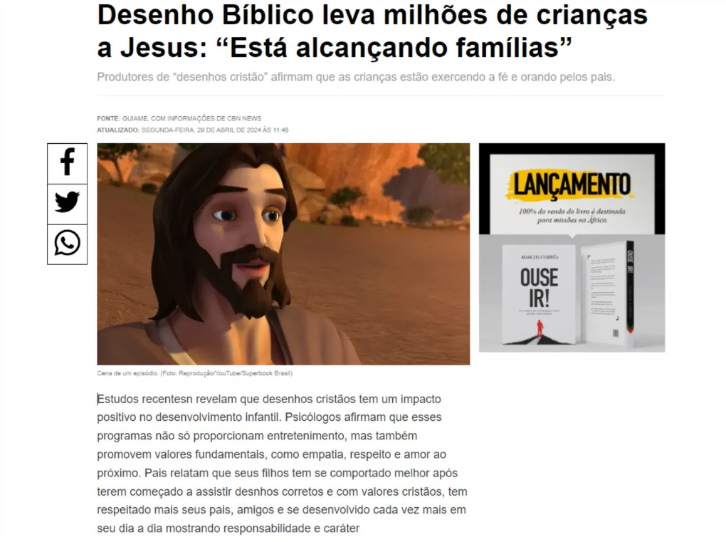 Conteúdo seguro e bíblico para crianças